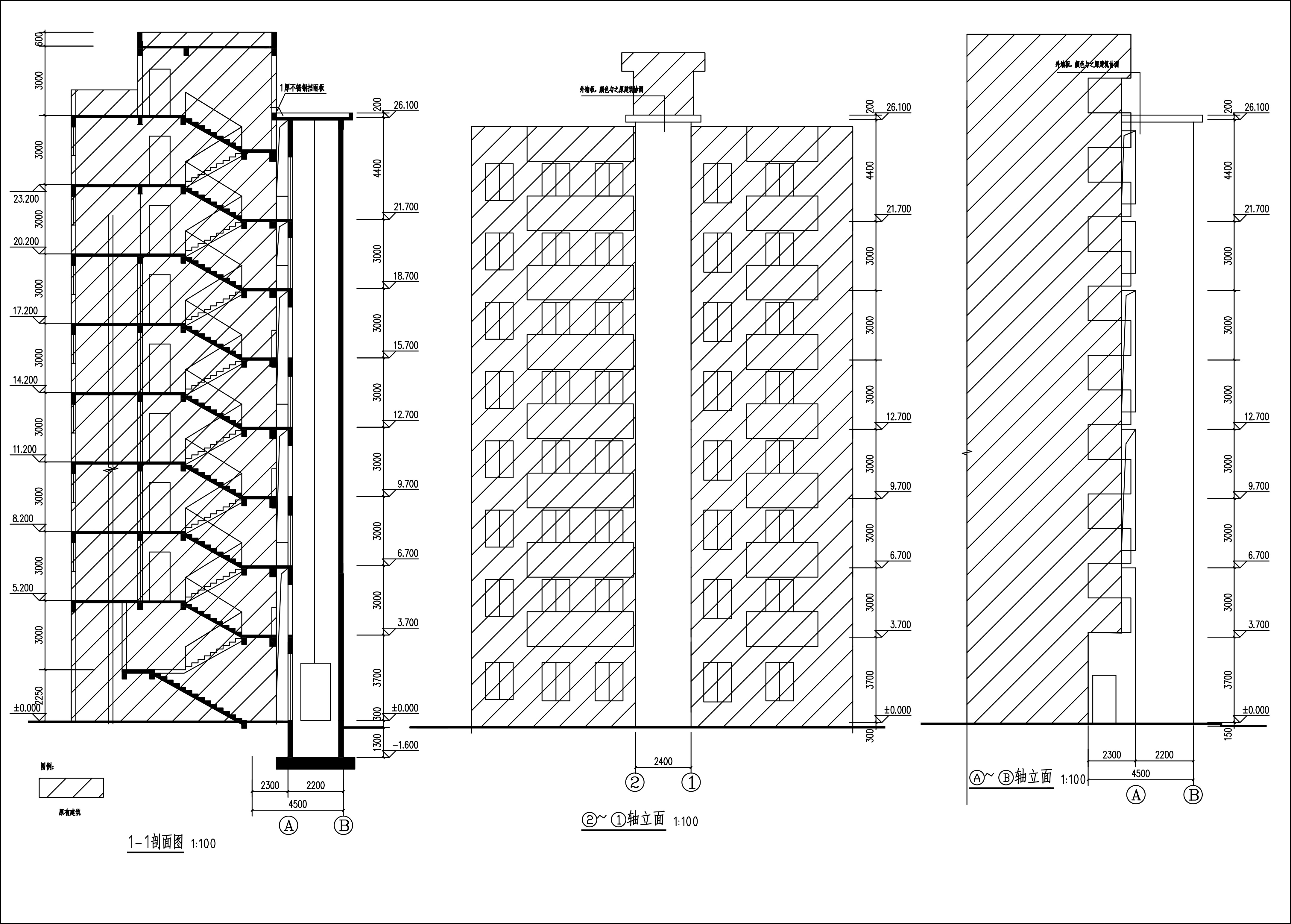 新城清遠(yuǎn)供電局宿舍電梯建筑圖_立面、剖面.jpg