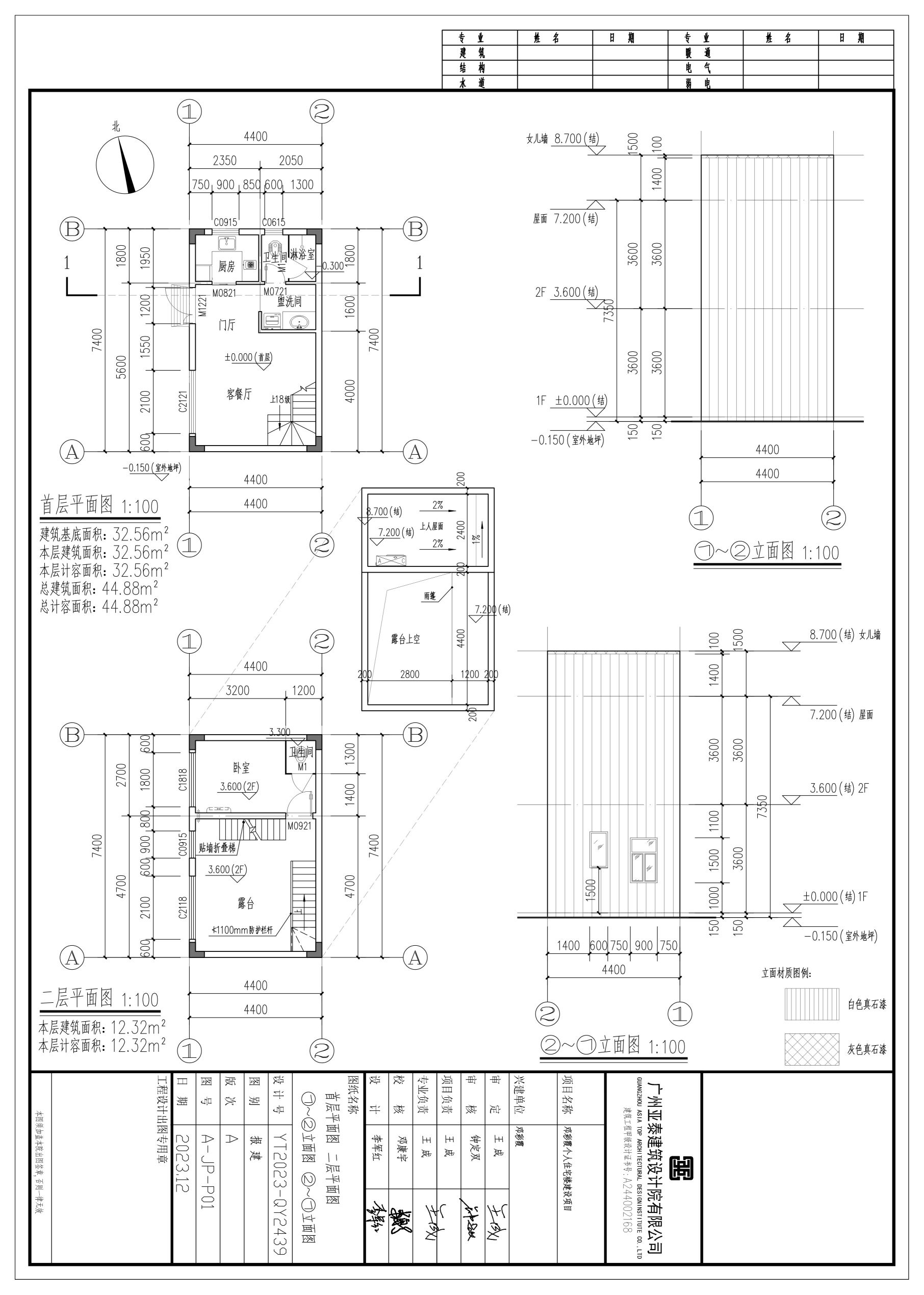 鄧彩霞個(gè)人住宅樓建設(shè)項(xiàng)目_首層平面圖 二層平面圖 1~2立面圖 2~1立面圖.jpg